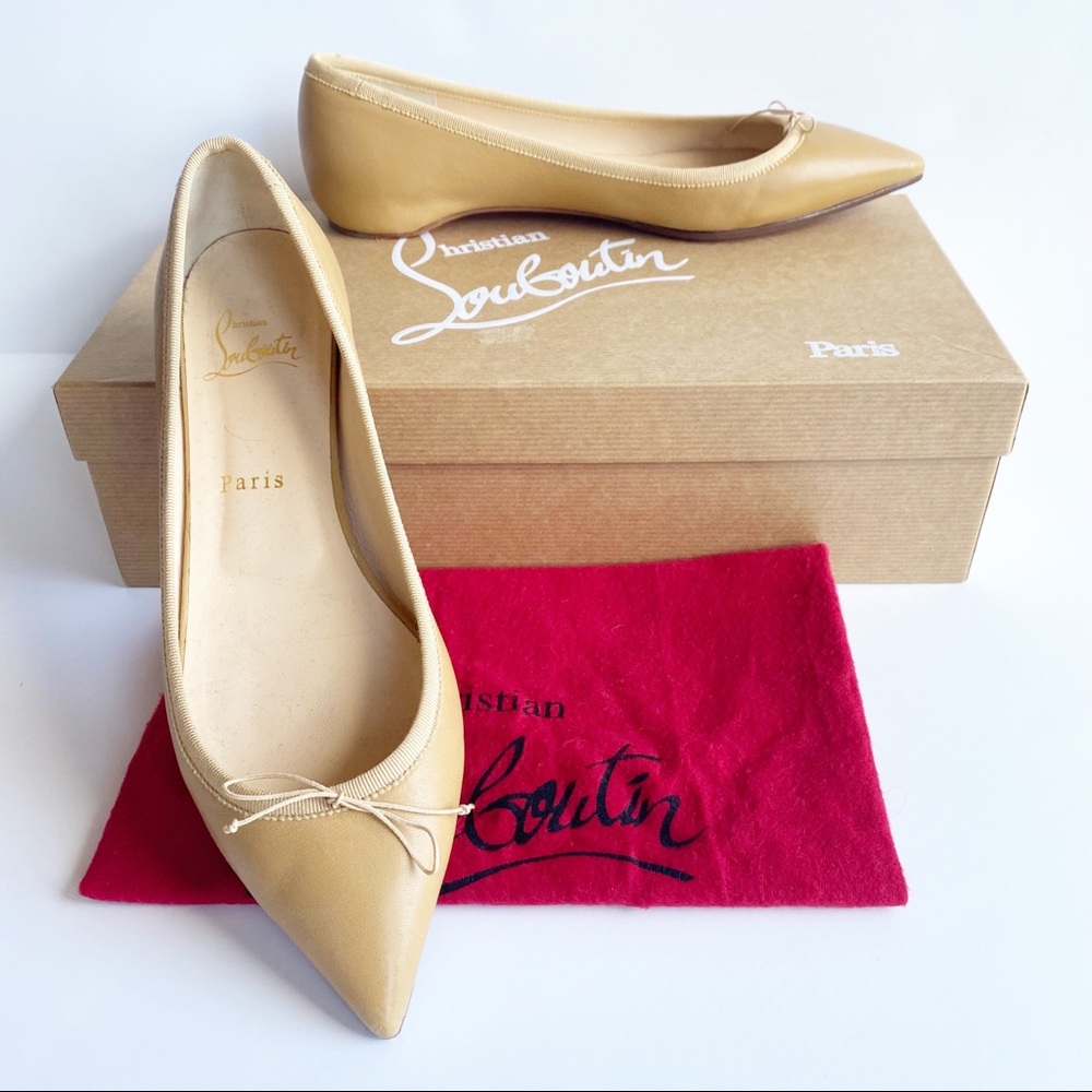 Authentic Christian Louboutin Point Toe Ballet Flats, 38